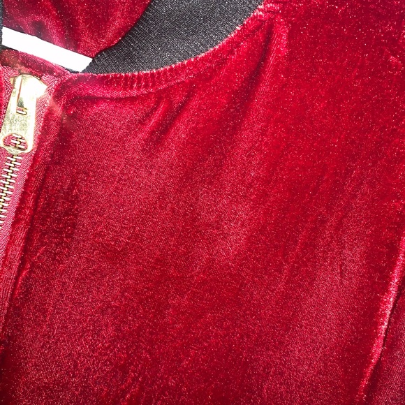 Maroon velvet bomber jacket - Picture 3 of 3